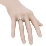0.50 Carat (ctw) 10K White Gold Round White Diamond Ladies Crossover Split Shank Bridal Promise Engagement Ring 1/2 CT