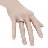 0.90 Carat (ctw) 10K Rose Gold Round Cut White Diamond Ladies Bridal Vintage Halo Style Engagement Ring