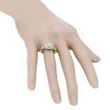 0.90 Carat (ctw) 10K Yellow Gold Round Cut White Diamond Ladies Bridal Vintage Halo Style Engagement Ring