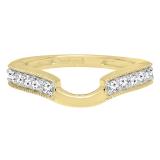 0.25 Carat (ctw) 10K Yellow Gold Round Diamond Ladies Anniversary Wedding Band 1/4 CT
