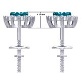 0.60 Carat (ctw) 10K White Gold Round Blue & White Diamond Ladies Cluster Stud Earrings