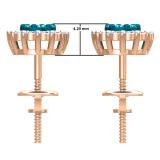 0.60 Carat (ctw) 18K Rose Gold Round Blue & White Diamond Ladies Cluster Stud Earrings