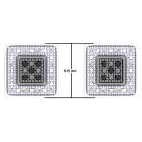 0.15 Carat (ctw) Sterling Silver Round White & Black Diamond Micro Pave Setting Kite Shape Stud Earrings