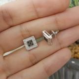 0.15 Carat (ctw) Sterling Silver Round White & Black Diamond Micro Pave Setting Kite Shape Stud Earrings
