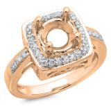 0.30 Carat (ctw) 14K Rose Gold Round Cut White Diamond Ladies Bridal Semi Mount Engagement Ring 1/3 CT (No Center Stone)