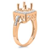 0.30 Carat (ctw) 14K Rose Gold Round Cut White Diamond Ladies Bridal Semi Mount Engagement Ring 1/3 CT (No Center Stone)