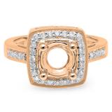 0.30 Carat (ctw) 14K Rose Gold Round Cut White Diamond Ladies Bridal Semi Mount Engagement Ring 1/3 CT (No Center Stone)