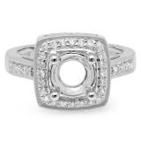 0.30 Carat (ctw) 14K White Gold Round Cut White Diamond Ladies Bridal Semi Mount Engagement Ring 1/3 CT (No Center Stone)
