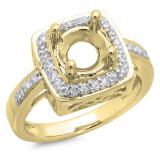 0.30 Carat (ctw) 14K Yellow Gold Round Cut White Diamond Ladies Bridal Semi Mount Engagement Ring 1/3 CT (No Center Stone)