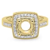 0.30 Carat (ctw) 14K Yellow Gold Round Cut White Diamond Ladies Bridal Semi Mount Engagement Ring 1/3 CT (No Center Stone)