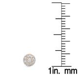0.70 Carat (ctw) 18K Rose Gold Round Cut White Diamond Ladies Circle Halo Stud Earrings 3/4 CT