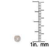 0.55 Carat (ctw) 18K Rose Gold Round Cut White Diamond Ladies Square Frame Halo Stud Earrings 1/2 CT