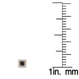 0.25 Carat (ctw) 10K Rose Gold Round Cut Black & White Diamond Square Shaped Stud Earrings 1/4 CT