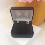 0.25 Carat (ctw) 10K White Gold Round Cut Black & White Diamond Square Shaped Stud Earrings 1/4 CT
