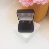 0.25 Carat (ctw) 18K White Gold Round Cut Black & White Diamond Square Shaped Stud Earrings 1/4 CT