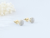 0.25 Carat (ctw) 10K Yellow Gold Round White Diamond Ladies Circle Cluster Stud Earrings 1/4 CT