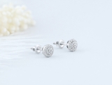 0.25 Carat (ctw) 14K White Gold Round White Diamond Ladies Circle Cluster Stud Earrings 1/4 CT