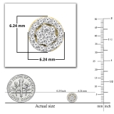 0.25 Carat (ctw) 14K Yellow Gold Round White Diamond Ladies Circle Cluster Stud Earrings 1/4 CT