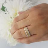 0.35 Carat (ctw) 18K Yellow Gold Round White Diamond Ladies Anniversary Wedding Band Stackable Ring 1/3 CT