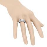0.25 Carat (ctw) Sterling Silver Round White Diamond Ladies Bridal Swirl Split Shank Fashion Right Hand Band 1/4 CT