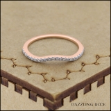 0.15 Carat (ctw) 18K Rose Gold Round White Diamond Anniversary Ring Wedding Guard Band