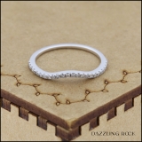 0.15 Carat (ctw) 18K White Gold Round White Diamond Anniversary Ring Wedding Guard Band