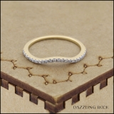 0.15 Carat (ctw) 18K Yellow Gold Round White Diamond Anniversary Ring Wedding Guard Band