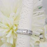 0.95 Carat (ctw) 10K White Gold Round & Baguette Diamond Men's Anniversary Wedding Band Ring 1 CT