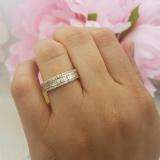 0.60 Carat (ctw) 10K Yellow Gold Round & Baguette Diamond Ladies Bridal Anniversary Wedding Band Ring