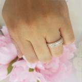0.60 Carat (ctw) 10K Yellow Gold Round & Baguette Diamond Ladies Bridal Anniversary Wedding Band Ring