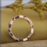 0.50 Carat (ctw) Round Blue Sapphire And Diamond Ladies Vintage Eternity Band Ring 1/2 CT 10K Rose Gold