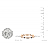 0.50 Carat (ctw) Round Blue Sapphire And Diamond Ladies Vintage Eternity Band Ring 1/2 CT 10K Rose Gold