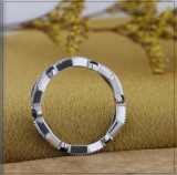 0.50 Carat (ctw) Round Blue Sapphire And Diamond Ladies Vintage Eternity Band Ring 1/2 CT 10K Gold