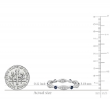 0.50 Carat (ctw) Round Blue Sapphire And Diamond Ladies Vintage Eternity Band Ring 1/2 CT 10K Gold