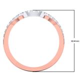 0.30 Carat (ctw) 18K Rose Gold Round Cut White Diamond Ladies Anniversary Wedding Guard Contour Band 1/3 CT