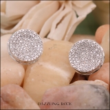 0.45 Carat (ctw) Sterling Silver Real Round White Diamond Micro Pave Ladies Stud Earrings 1/2 CT