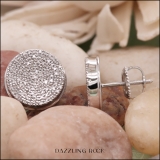 0.45 Carat (ctw) Sterling Silver Real Round White Diamond Micro Pave Ladies Stud Earrings 1/2 CT