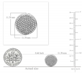 0.45 Carat (ctw) Sterling Silver Real Round White Diamond Micro Pave Ladies Stud Earrings 1/2 CT