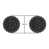 0.60 Carat (ctw) Sterling Silver Round Cut Black Diamond Ladies Half Ball Cluster Stud Earrings