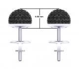 0.60 Carat (ctw) Sterling Silver Round Cut Black Diamond Ladies Half Ball Cluster Stud Earrings
