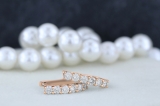 0.85 Carat (ctw) 10K Rose Gold Round Cut White Diamond Ladies Huggies Hoop Earrings