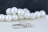 0.85 Carat (ctw) 10K White Gold Round Cut White Diamond Ladies Huggies Hoop Earrings