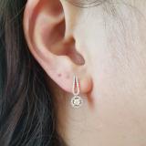 0.60 Carat (ctw) 14K Rose Gold Round White Diamond Ladies Halo Style Dangling Drop Earrings