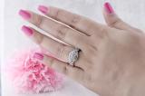 1.00 Carat (ctw) 10K Rose Gold Round Cut White Diamond Ladies Swirl Bridal Split Shank Halo Engagement Ring With Matching Band Set 1 CT