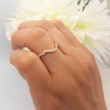 0.20 Carat (ctw) 10K Rose Gold Round Cut Diamond Ladies Anniversary Wedding Stackable Band Contour Guard Ring 1/5 CT