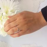 0.20 Carat (ctw) 10K Rose Gold Round Cut Diamond Ladies Anniversary Wedding Stackable Band Contour Guard Ring 1/5 CT