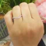 0.20 Carat (ctw) 10K White Gold Round Cut Diamond Ladies Anniversary Wedding Stackable Band Contour Guard Ring 1/5 CT
