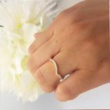 0.20 Carat (ctw) 10K Yellow Gold Round Cut Diamond Ladies Anniversary Wedding Stackable Band Contour Guard Ring 1/5 CT