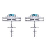 2.30 Carat (ctw) 14K White Gold Round Cut Blue Topaz & White Diamond Ladies Halo Style Drop Earrings