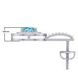 2.30 Carat (ctw) 14K White Gold Round Cut Blue Topaz & White Diamond Ladies Halo Style Drop Earrings